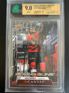 2020-21 UPPER DECK HOCKEY #C111 OTTAWA SENATORS - JOSH NORRIS YOUNG GUNS CANVAS ROOKIE CARD GRADED MNT 9.0 MINT