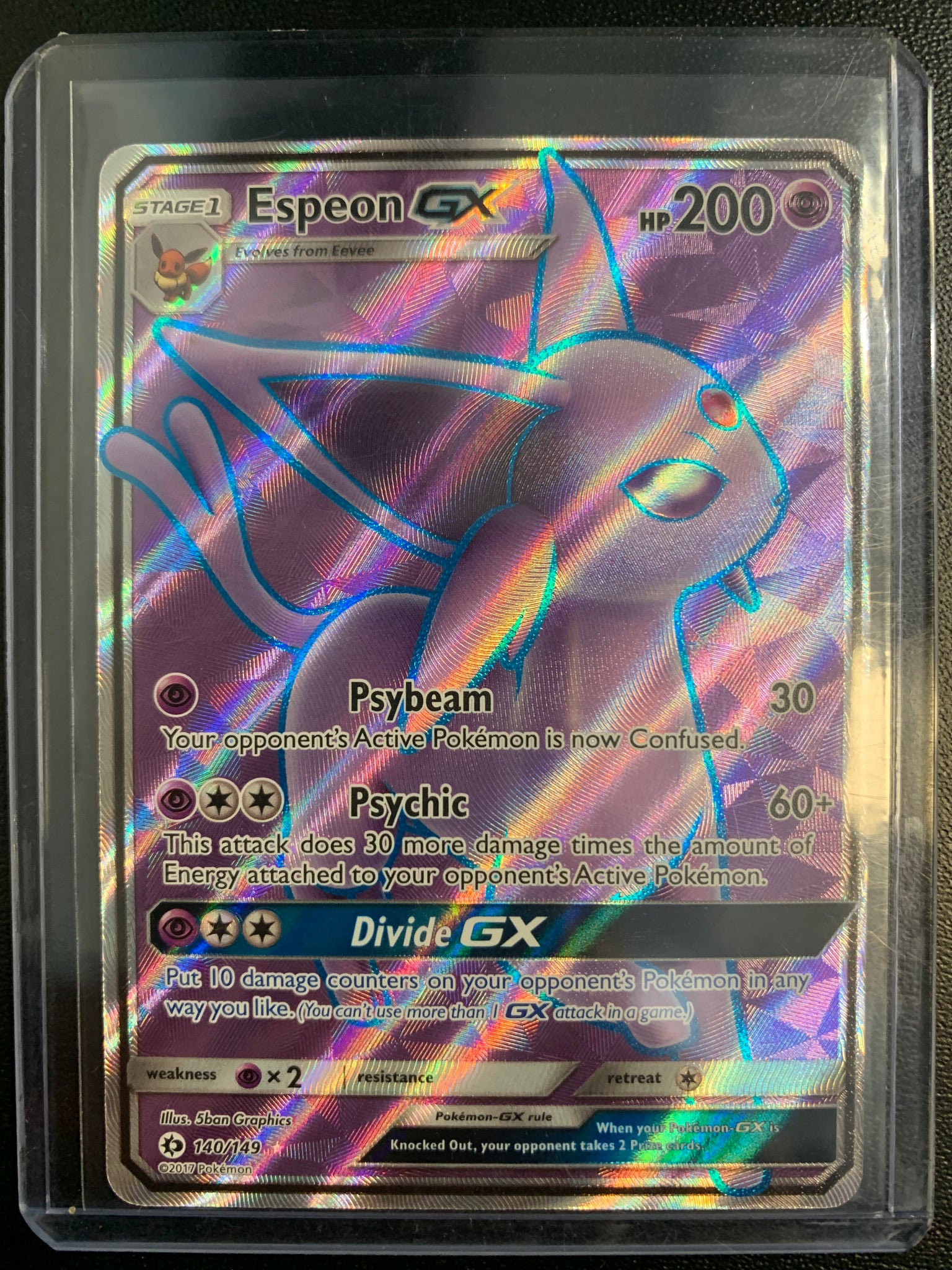 POKEMON SUN & MOON BASE SET ESPEON GX ULTRA RARE - 140/149 - PACK FRESH CONDITION