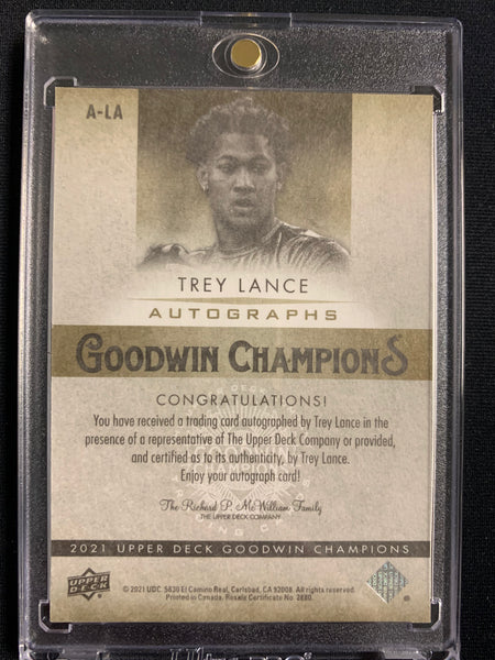 2021 UPPER DECK GOODWIN CHAMPIONS #A-LA SAN FRANCISCO 49ERS - TREY LANCE GOODWIN ON CARD AUTOGRAPHS