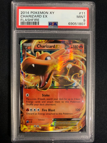 2014 POKEMON XY FLASHFIRE CHARIZARD EX #11 - GRADED PSA 9 MINT