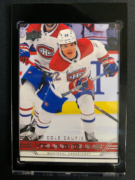 2021-22 UPPER DECK EXTENDED SERIES HOCKEY #T-82 MONTREAL CANADIENS - COLE CAUFIELD RETRO YOUNG GUNS ROOKIE CARD