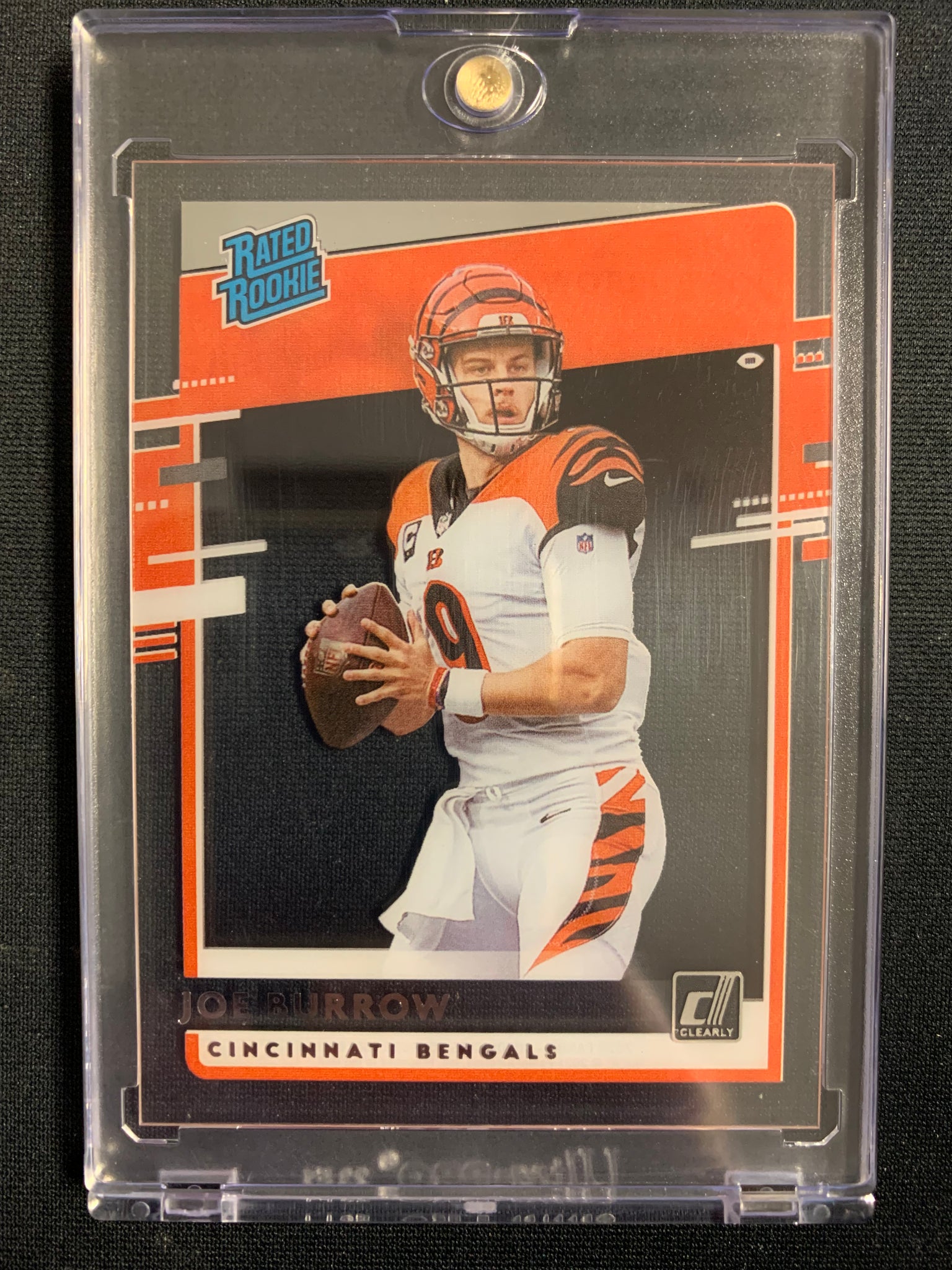 2020 PANINI CHRONICLES FOOTBALL #RR-JB CINCINNATI BENGALS - JOE BURROW CLEARLY DONRUSS RATED ROOKIE CARD