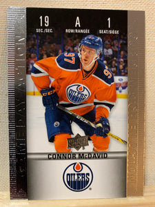 2019-20 TIM HORTONS HOCKEY #HGD-1 EDMONTON OILERS - GAME DAY ACTION CONNOR MCDAVID CARD RAW