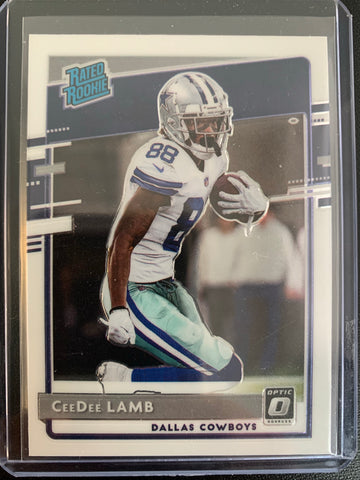 2020 PANINI DONRUSS OPTIC FOOTBALL #156 DALLAS COWBOYS - CEE DEE LAMB OPTIC RATED ROOKIE CARD