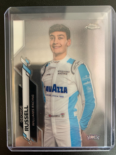 2020 TOPPS CHROME FORMULA 1 RACING #19 - GEORGE RUSSELL CHROME BASE ROOKIE CARD