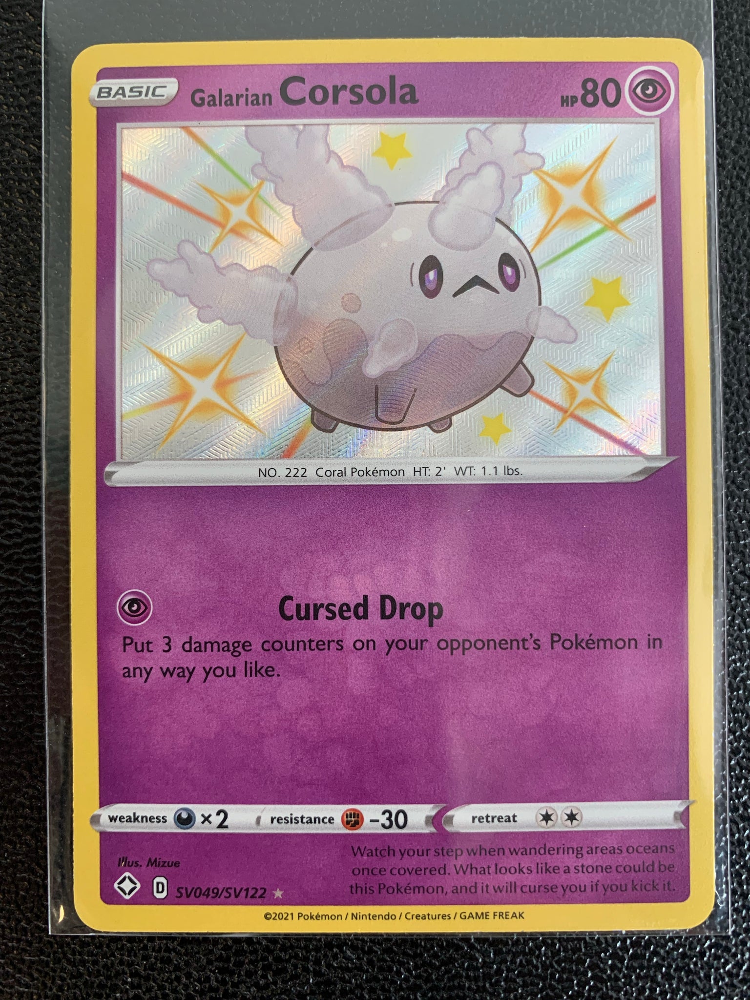 POKEMON SHINING FATES SHINY VAULT - SHINY HOLO RARE GALARIAN CORSOLA S Mint Sports Cards & Collectibles POKEMON SHINING FATES SHINY VAULT - SHINY HOLO RARE GALARIAN CORSOLA S Mint Sports Cards & Collectibles