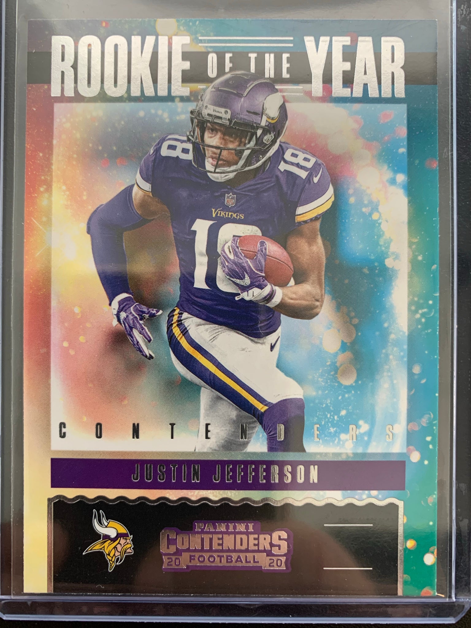 2020 PANINI CONTENDERS FOOTBALL #RY-JUJ MINNESOTA VIKINGS - JUSTIN JEFFERSON ROOKIE OF THE YEAR INSERT CARD