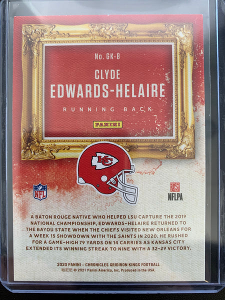 2020 PANINI CHRONICLES GRIDIRON KINGS FOOTBALL #GK-8 KANSAS CITY CHIEFS - CLYDE EDWARDS-HELAIRE ROOKIE CARD