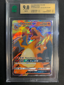 2019 POKEMON S&M HIDDEN FATES CHARIZARD GX ULTRA RARE #9 GRADED MNT 9.0 MINT