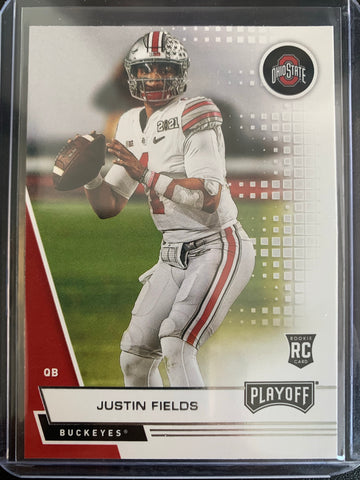 2021 PANINI CHRONICLES DRAFT PICKS FOOTBALL #380 CHICAGO BEARS - JUSTIN FIELDS PLAYOFF DRAFT PICKS ROOKIE CARD