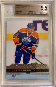 2014-15 UPPER DECK HOCKEY #223 EDMONTON OILERS - LEON DRAISAITL ROOKIE CARD GRADED BGS 9.5 GEM MINT