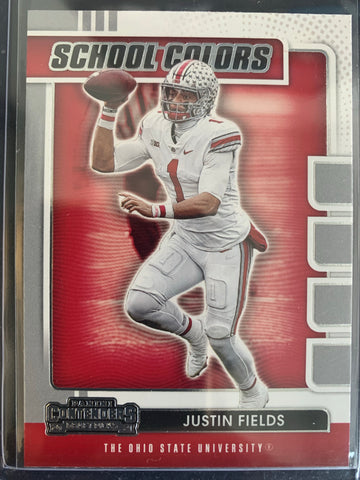 2021 PANINI CONTENDERS DRAFT PICKS FOOTBALL #2 CHICAGO BEARS - JUSTIN FIELDS SCHOOL COLORS ROOKIE CARD