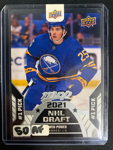 2022-23 UPPER DECK MVP HOCKEY - BUFFALO SABRES - OWEN POWER #1 DRAFT PICK REDEMPTION ROOKIE CARD