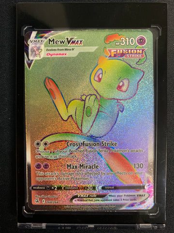 2021 POKEMON SWSH FUSION STRIKE MEW VMAX RAINBOW SECRET RARE 268/264 - PACK FRESH!