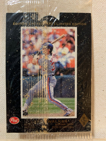 1993-94 BASEBALL #13 OF 18 - LARRY WALKER 1993 POST CEREAL LIMITED EDITION CARD RAW