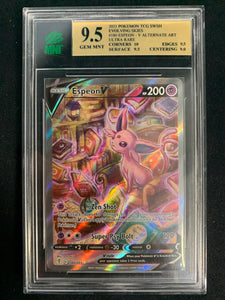 2021 POKEMON SW&SH EVOLVING SKIES ESPEON V ALTERNATE ART RARE 180/203 GRADED MNT 9.5 GEM MINT