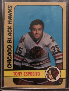 1972-73 O-PEE-CHEE HOCKEY #137 CHICAGO BLACKHAWKS - TONY ESPOSITO CARD RAW