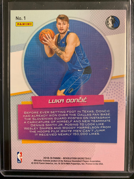 2018-19 PANINI REVOLUTION NBA BASKETBALL #1 DALLAS MAVERICKS - LUKA DONCIC ROOKIE REVOLUTION ROOKIE CARD