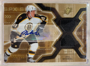 2006-07 UPPER DECK HOCKEY #189 BOSTON BRUINS - PHIL KESSEL SPX AUTOGRAPHED JERSEY ROOKIE CARD RAW