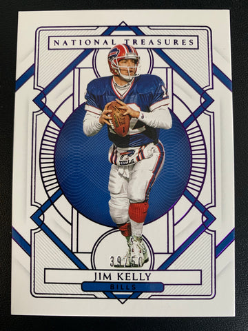 2020 PANINI NATIONAL TREASURES FOOTBALL #13 BUFFALO BILLS - JIM KELLY NATIONAL TREASURES NUMBERED 39/50