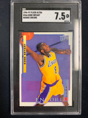 1996-97 FLEER ULTRA BASKETBALL #266 - KOBE BRYANT ROOKIE CARD GRADED SGC 7.5 NM+