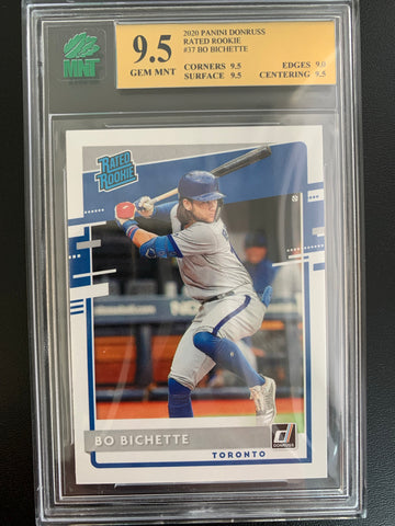 2020 PANINI DONRUSS BASEBALL #37 TORONTO BLUE JAYS - BO BICHETTE RATED ROOKIE CARD GRADED MNT 9.5 GEM MINT