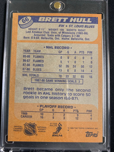 1988-89 TOPPS HOCKEY #66 ST.LOUIS BLUES - BRETT HULL ROOKIE CARD