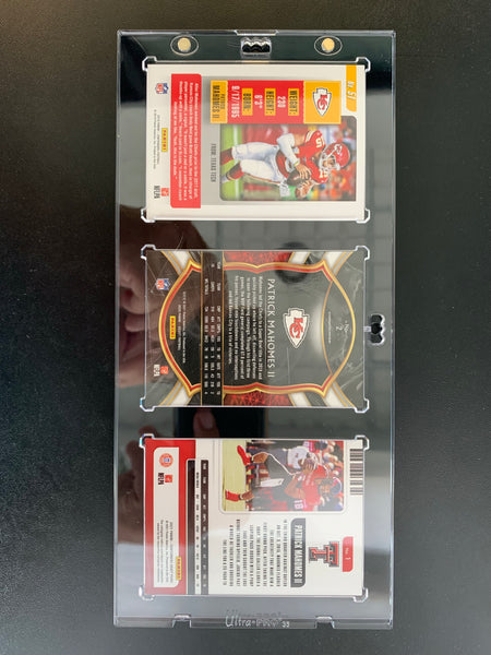 PANINI ASSORTED FOOTBALL - PATRICK MAHOMES COLLECTION (3) / COMES WITH 1-TOUCH DISPLAY CASE