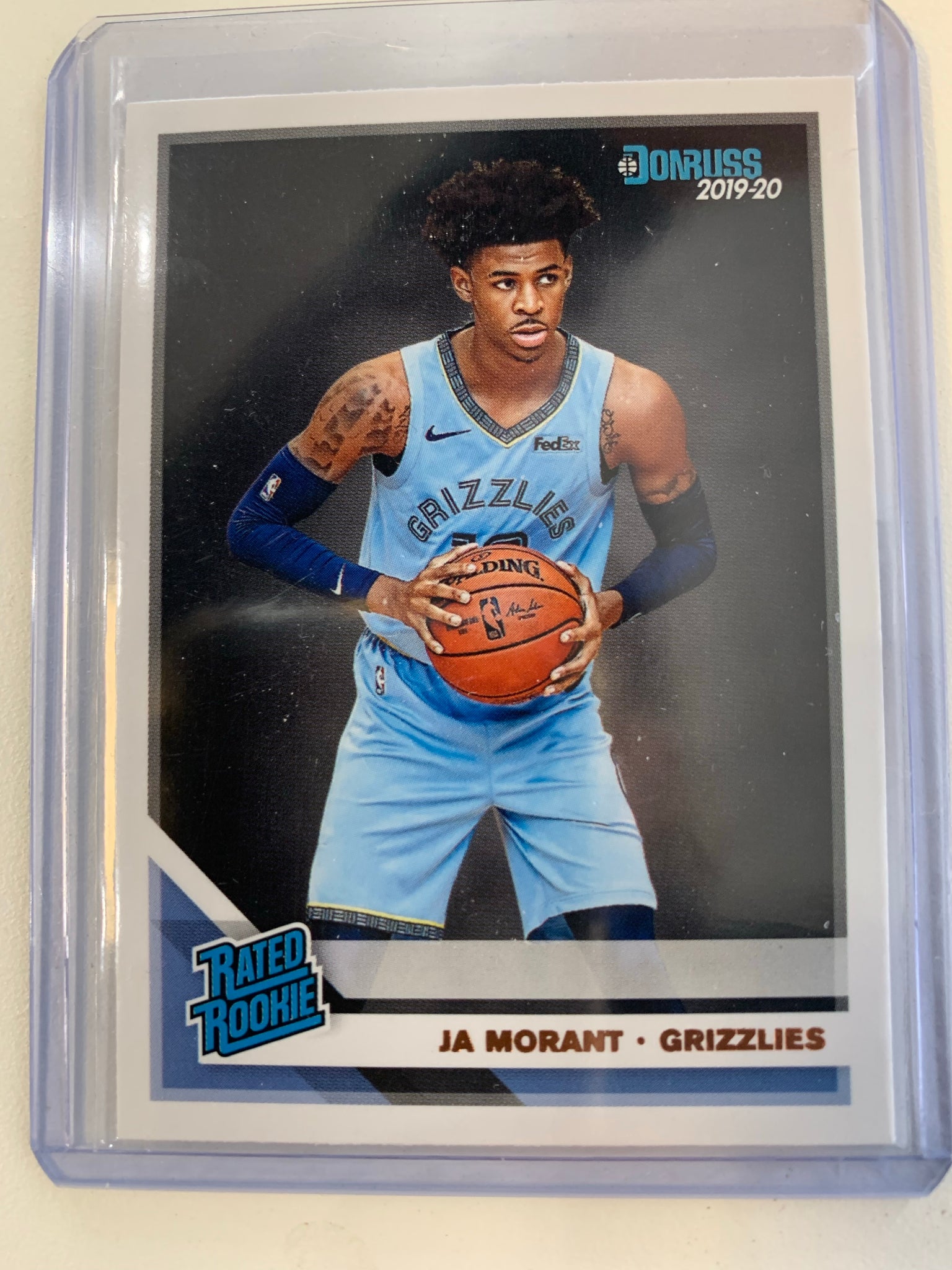 2019-20 PANINI DONRUSS BASKETBALL #202 MEMPHIS GRIZZLIES - JA MORANT "RATED ROOKIE" ROOKIE CARD