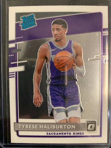 2020-2021 DONRUSS OPTIC NBA BASKETBALL #162 SACRAMENTO KINGS - TYRESE HALIBURTON OPTIC BASE RATED ROOKIE CARD