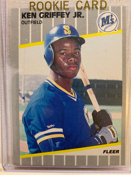 1989-90 FLEER BASEBALL #548 - KEN GRIFFEY JR ROOKIE CARD RAW