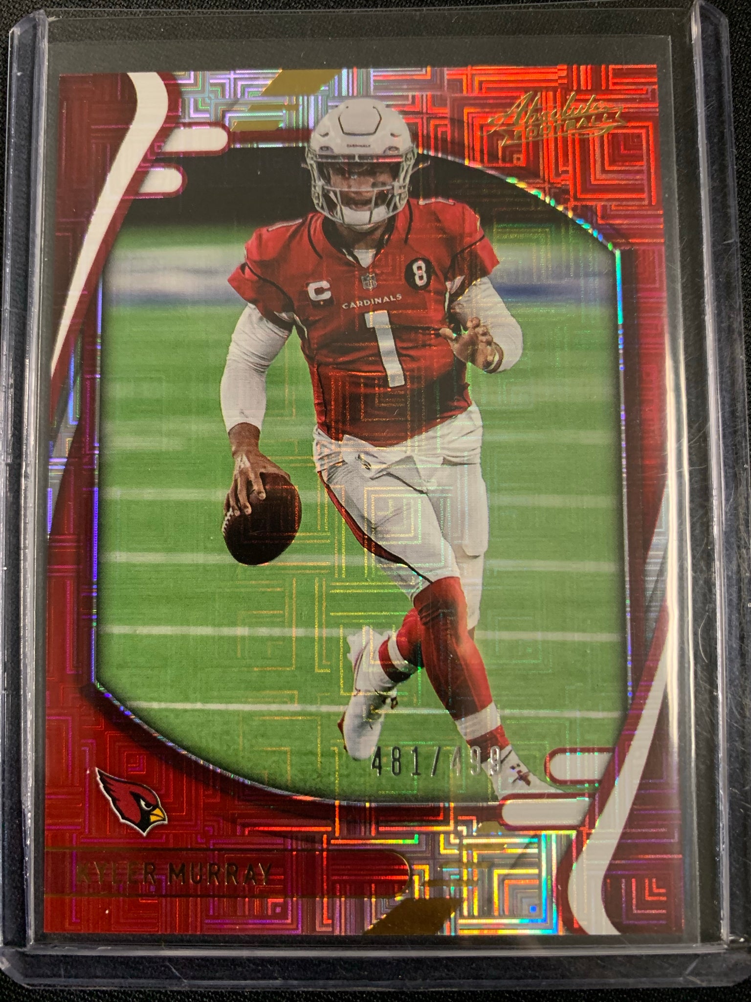 2021 PANINI ABSOLUTE FOOTBALL #15 ARIZONA CARDINALS - KYLER MURRAY RED SQUARES PARALLEL NUMBERED 481/499