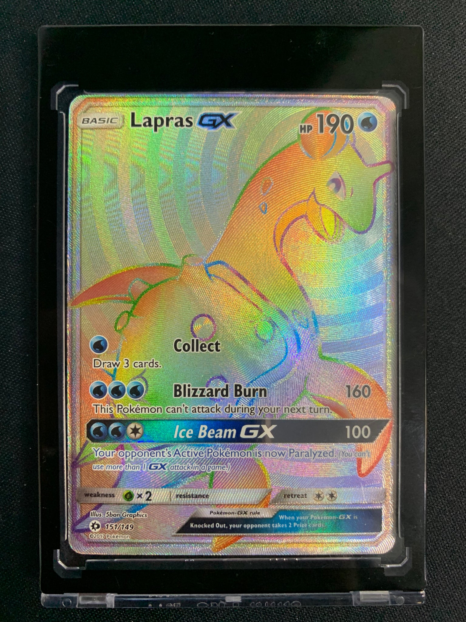 POKEMON SUN & MOON BASE SET LAPRAS GX SECRET RAINBOW RARE 151/149 - PA Mint Sports Cards & Collectibles POKEMON SUN & MOON BASE SET LAPRAS GX SECRET RAINBOW RARE 151/149 - PA Mint Sports Cards & Collectibles
