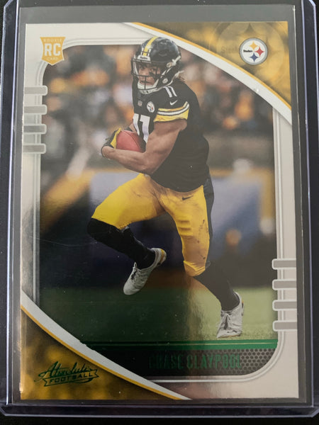 2020-21 PANINI ABSOLUTE FOOTBALL #116 PITTSBURGH STEELERS -CHASE CLAYPOOL GREEN FOIL ROOKIE CARD