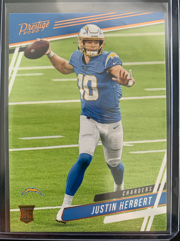 2020 PANINI CHRONICLES PRESTIGE FOOTBALL #303 LOS ANGELES CHARGERS - JUSTIN HERBERT ROOKIE CARD