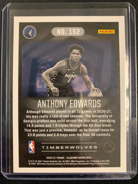 2020-2021 PANINI ILLUSIONS NBA BASKETBALL #152 MINNESOTA TIMBERWOLVES - ANTHONY EDWARDS BASE ROOKIE CARD