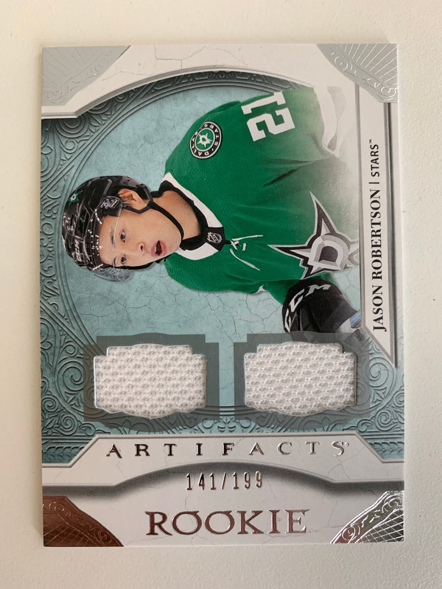 2020-21 UD ARTIFACTS HOCKEY #170 DALLAS STARS - JASON ROBERTSON ARTIFACTS ROOKIE #'D 141/199