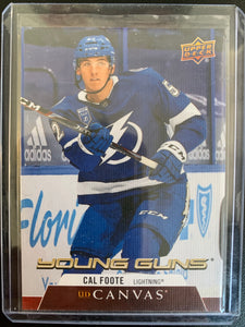 2020-21 UPPER DECK HOCKEY #C229 TAMPA BAY LIGHTNING -CAL FOOTE YOUNG GUNS CANVAS ROOKIE CARD