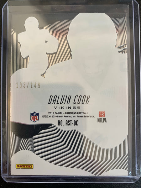 2019 PANINI ILLUSIONS FOOTBALL #AST-DC MINNESOTA VIKINGS - DALVIN COOK ASTOUNDING CLEAR NUMBERED 133/149