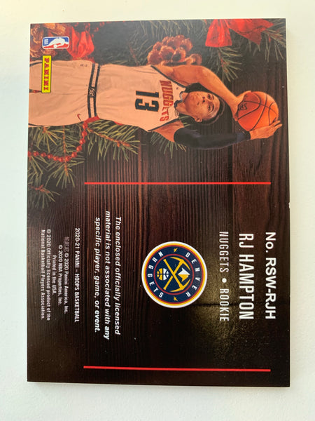 2021 PANINI HOOPS BASKETBALL #RSW-RJH DENVER NUGGETS - RJ HAMPTON ROOKIE SWEATERS CARD