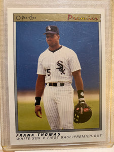 1990-91 O-PEE-CHEE PREMIER BASEBALL #121 - FRANK THOMAS ROOKIE CARD RAW