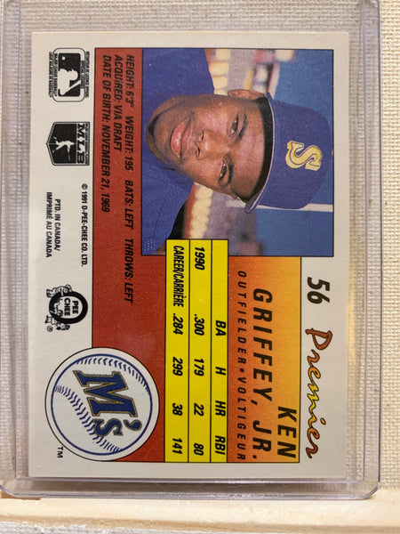 1990-91 O-PEE-CHEE PREMIER BASEBALL #56 - KEN GRIFFEY JR CARD RAW