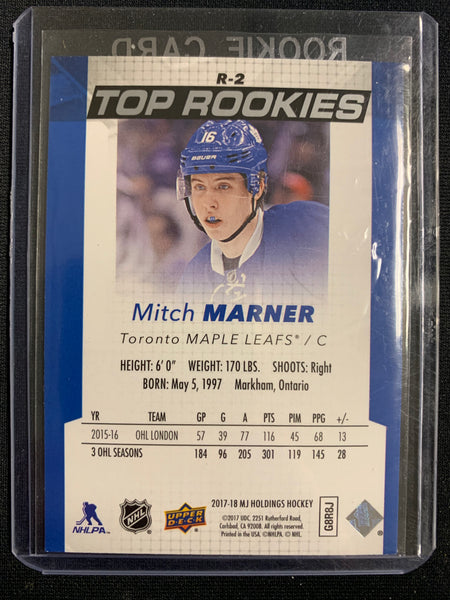 2017-18 UD MJ HOLDINGS HOCKEY #R-2 TORONTO MAPLE LEAFS - MITCH MARNER TOP ROOKIES