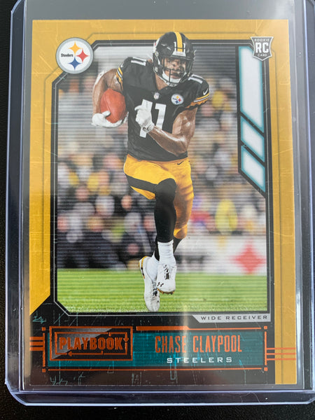 2020 PANINI PLAYBOOK FOOTBALL #126 PITTSBURGH STEELERS - CHASE CLAYPOOL ROOKIE CARD