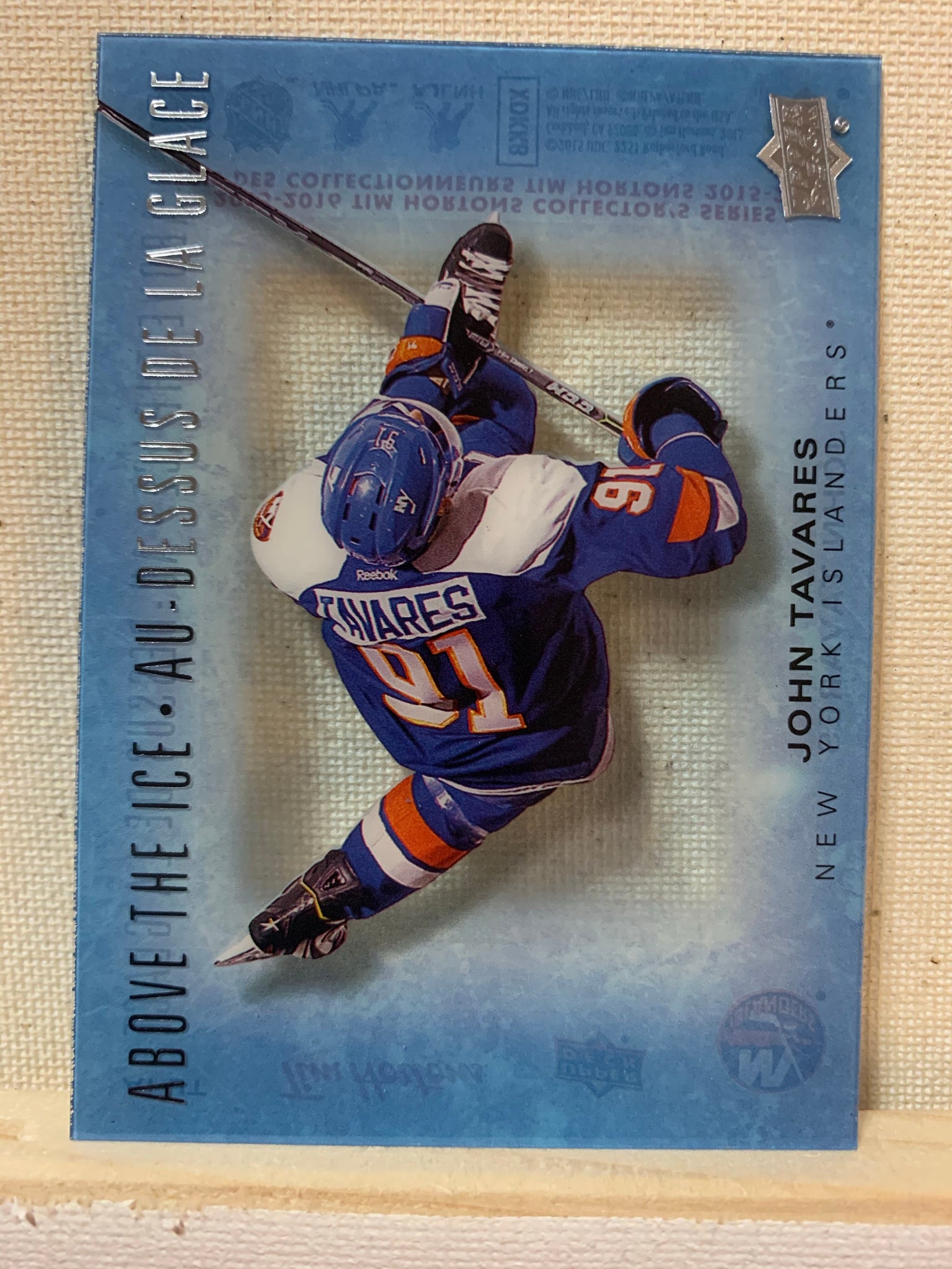 2015-16 TIM HORTONS HOCKEY #AI-JT NEW YORK ISLANDERS - ABOVE THE ICE JOHN TAVARES CARD RAW