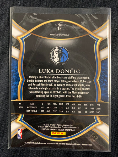 2020-2021 PANINI SELECT NBA BASKETBALL DALLAS MAVERICKS - LUKA DONCIC -  3 CARD LOT