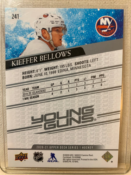 2020-21 UPPER DECK HOCKEY #241 NEW YORK ISLANDERS - KIEFFER BELLOWS YOUNG GUNS ROOKIE CARD RAW