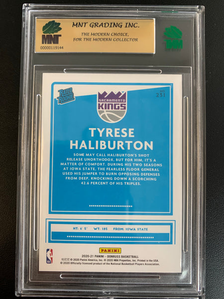 2020-2021 PANINI DONRUSS NBA BASKETBALL #231 SACRAMENTO KINGS - TYRESE HALIBURTON RATED ROOKIE CARD GRADED MNT 9.5 GEM MINT