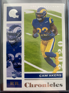 2020 PANINI CHRONICLES FOOTBALL #56 LOS ANGELES RAMS - CAM AKERS ROOKIE CARD