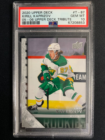 2020 UPPER DECK EXTENDED SERIES HOCKEY #T-87 - MINNESOTA WILD - KIRILL KAPRIZOV 05-06  TRIBUTE YOUNG GUNS ROOKIE GRADED PSA 10 GEM MINT